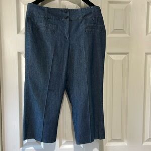 LARRY LEVINE STRETCH DENIM TROUSER STYLE CAPRIS SIZE 12P